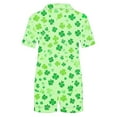 thumbnail image 4 of Moxiu St Patricks Day Pajamas for Women Two Piece Summer Outfit Button Up Short Sleeve Shamrock Printed Pjs Matching Shorts Pajama Set 2025 Multicolor,XXL, 4 of 7