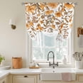 thumbnail image 2 of Tie Up Curtains for Windows Orange Floral Valance Adjustable Balloon Curtain Grey Eucalyptus Leaves Tie Up Shades for Kitchen Living Room Bedroom Privacy Curtain Drape 34x45 Inch, 2 of 9