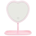 thumbnail image 1 of Usb Rechargeable Led Makeup Mirror Desktop Mirror Heart Shape Mirror For Women, 1 of 2