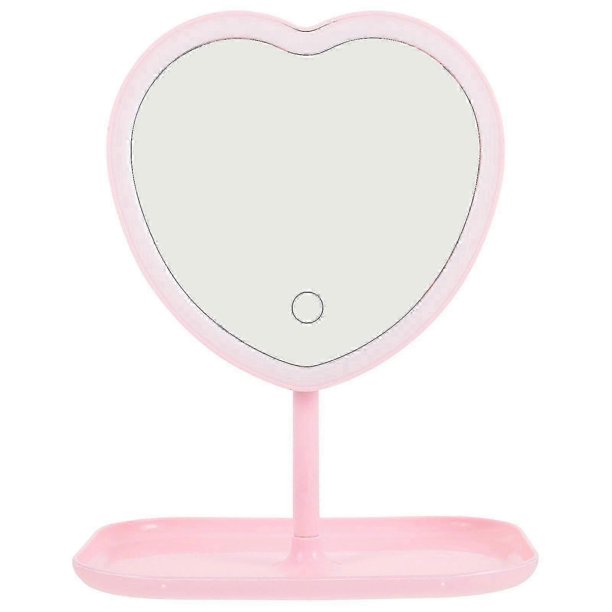 Usb Rechargeable Led Makeup Mirror Desktop Mirror Heart Shape Mirror For Women