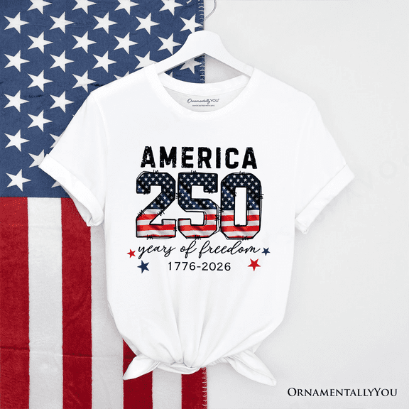 America 250 Years of Freedom T-Shirt, Patriotic USA Anniversary 1776 Tee
