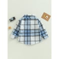 thumbnail image 4 of Infant Baby Boy Shirts Jacket Plaid Long Sleeve Single-Breasted Shacket Coat with Pockets Toddler Casual Fall Winter Outerwear, 4 of 8