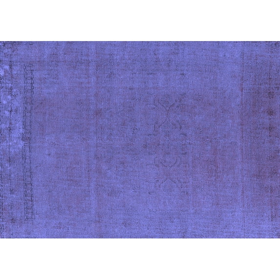 Ahgly Company Machine Washable Indoor Rectangle Oriental Blue Industrial Area Rugs, 5' x 7'