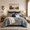 Black, variant on Regency Heights 8-Piece Paisley Comforter Set Shabby Chic Bedding with Bed Skirt and Decor Pillows,Queen,Plum Pink