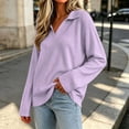 thumbnail image 4 of XRoczxe Women's V Neck Ribbed Knit Pullover Sweater, Long Sleeve Collared Casual Top, Soft Stretchy Tunic Shirt for Fall Winter Daily Office Wear, 4 of 7