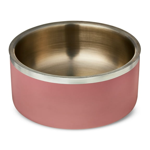 Vibrant Life Medium Stainless Steel Double Wall Dog Bowl, Pink