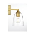 thumbnail image 4 of Living District Gianni 2-Light Iron & Glass Bath Sconce in Brass/Clear, 4 of 6