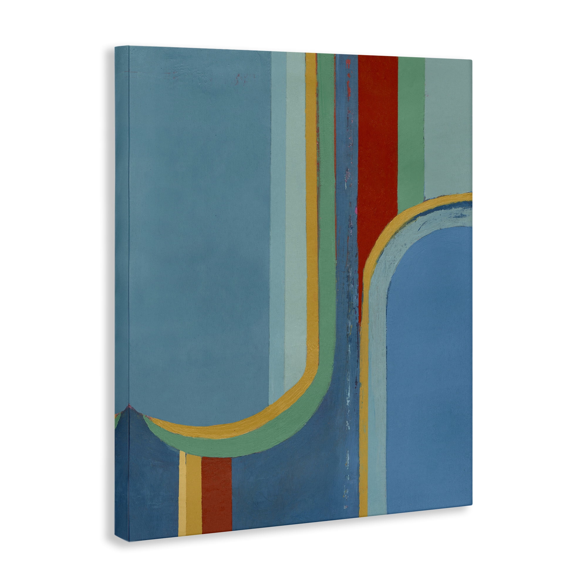 Stupell Industries Blue & Red Arches Abstract Painting Gallery Wrapped Canvas Art Print Wall Art, 36 x 48