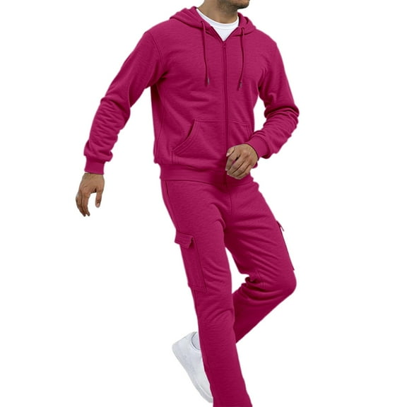 PMVFHDE Men‘s Casual Solid Color Set Sweatsuits For Men Track Suits Mens Sweatshirt And Joggers Comfortable Relaxed Fit Daily Wear For Spring Autumn Winter Soft Breathable Outfit