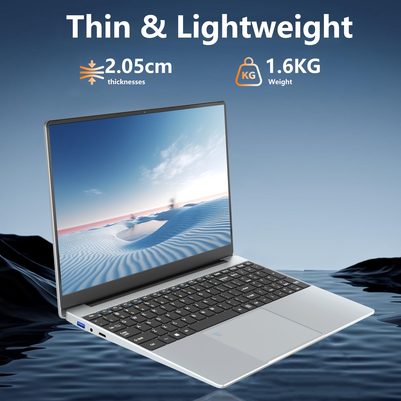 KUU 15.6-Inch Laptop with Intel Celeron N5095, 24GB RAM, 512GB SSD, Windows 11 Pro, FHD, Fingerprint, Backlit Keyboard