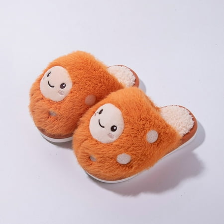 

Qazqa Fashion Autumn And Winter Boys And Girls Slippers Flat Bottom Soft Lightweight Comfortable Warm Cute Cartoon Face Pattern