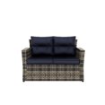 thumbnail image 3 of WestinTrends 6-Piece Patio Furniture Conversation Sofa Set PE Rattan Wicker, Brown/Navy Blue, 3 of 13