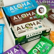 ALOHA Plant Based Protein Bars, 6 Flavor Sampler, 14g Protein (Pack of 12)