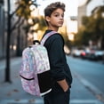 thumbnail image 3 of Psesaysky Dolphin Mermaid Scales Trippy Mushroom Backpack Kids School Bag, Cartoon Butterfly Snail BookBags 4 Pcs Lunch Box Water Bottle Carrier Bag, Starry Girls Boys Large Capacity Rucksack, 3 of 7