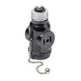 thumbnail image 2 of Leviton 1406 660 Watt, 125 Volt, Two Outlet with Pull Chain Socket Adapter, Black, 2 of 2