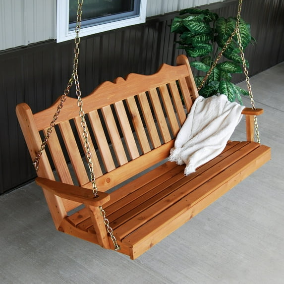 A & L Furniture Western Red Cedar Royal English Porch Swing