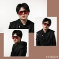 thumbnail image 3 of FEISEDY Retro Square Aviator Sunglasses Women Men 70s Vintage Trendy Plastic Frame Sun Glasses B2835, 3 of 13