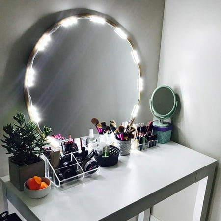 PENSON & CO. 10ft LED Mirror Light Kit Vanity Mirror Light Lighted Cosmetic Makeup With Dimmer Wireless (Best Lighting For Makeup Vanity)