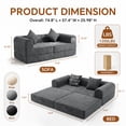thumbnail image 3 of ELEKA Convertible Sleeper Sofa Bed,Folding Floor Mattress Couch,Sectional Couches for Living Room Cloud Couch Sofa,No Assembly Required (Grey), 3 of 12