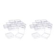 thumbnail image 1 of Caja de almacenamiento de cuentas de plástico transparente con tapa con bisagras para artículos pequeños, diamantes y cuentas (5,6 x 5,6 x 2,5 cm), 1 of 7