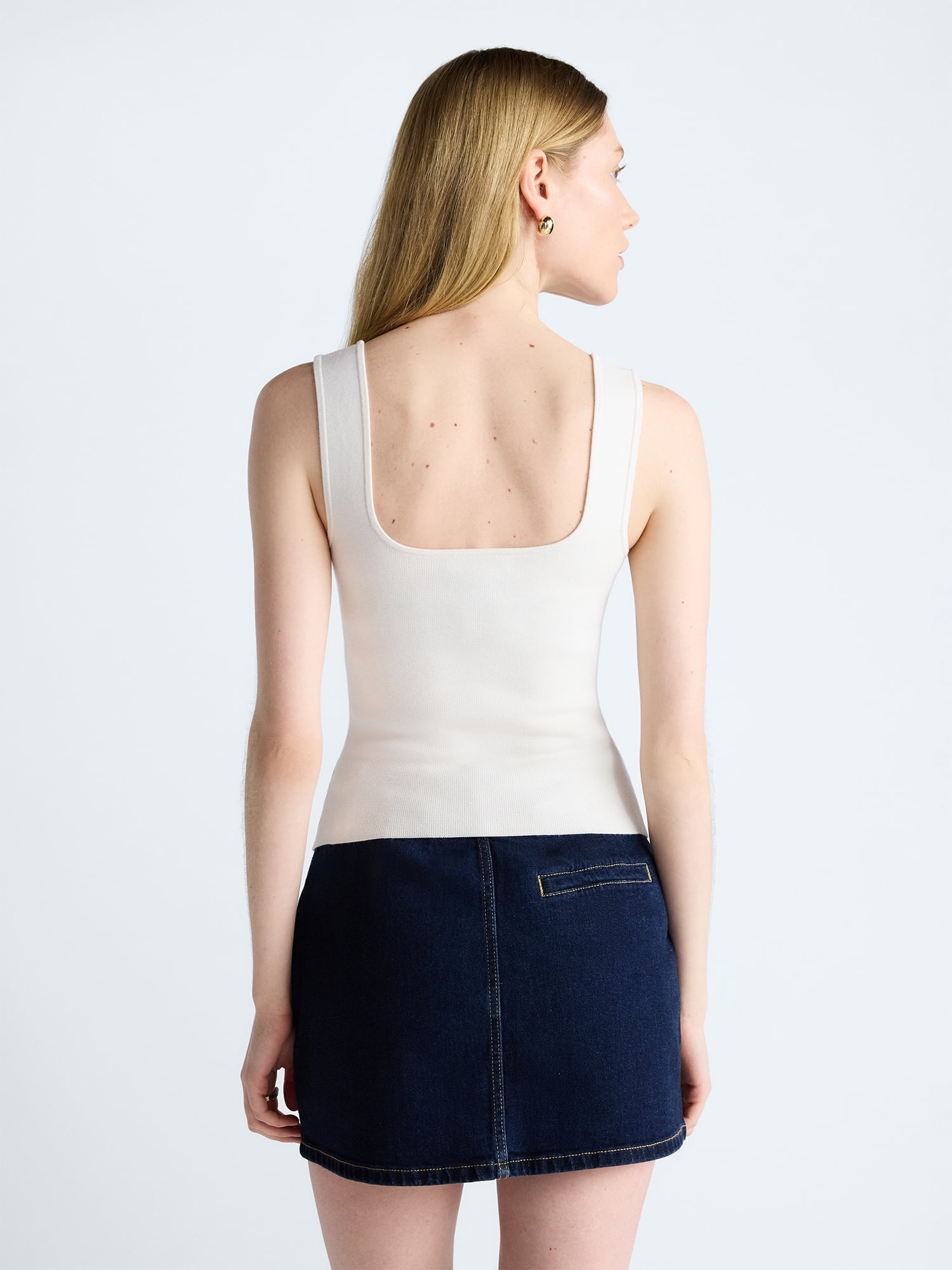 Scoop Women's Square Neck Sweater Tank Top, Sizes XS-XXL