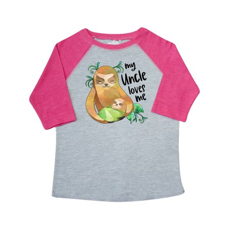 

Inktastic My Uncle Loves Me- Cute Sloth and Baby Gift Toddler Boy or Toddler Girl T-Shirt