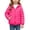 Hot Pink, variant on Winter Puffer Coat with Bear Ears for Boys Girls, Long Sleeve Hooded Zip Up Cotton Outerwear Jacket with Pockets, Red 6-7 Years