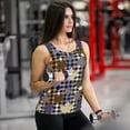 thumbnail image 6 of Zufioo maple leaves Houndstooth Print Women's Vest, Sleeveless Quick-drying Sports T-shirt, Suitable for Yoga, Running, Fitness-Small, 6 of 7