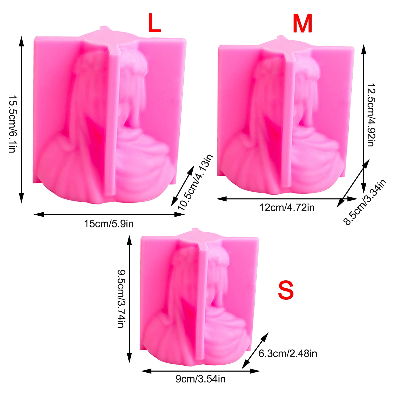 Geemin Veiled Silicone Candle Mould Female Bride Antique Bust Statue Sculpture Body Mold Art Decor Plaster Soap Making Mould