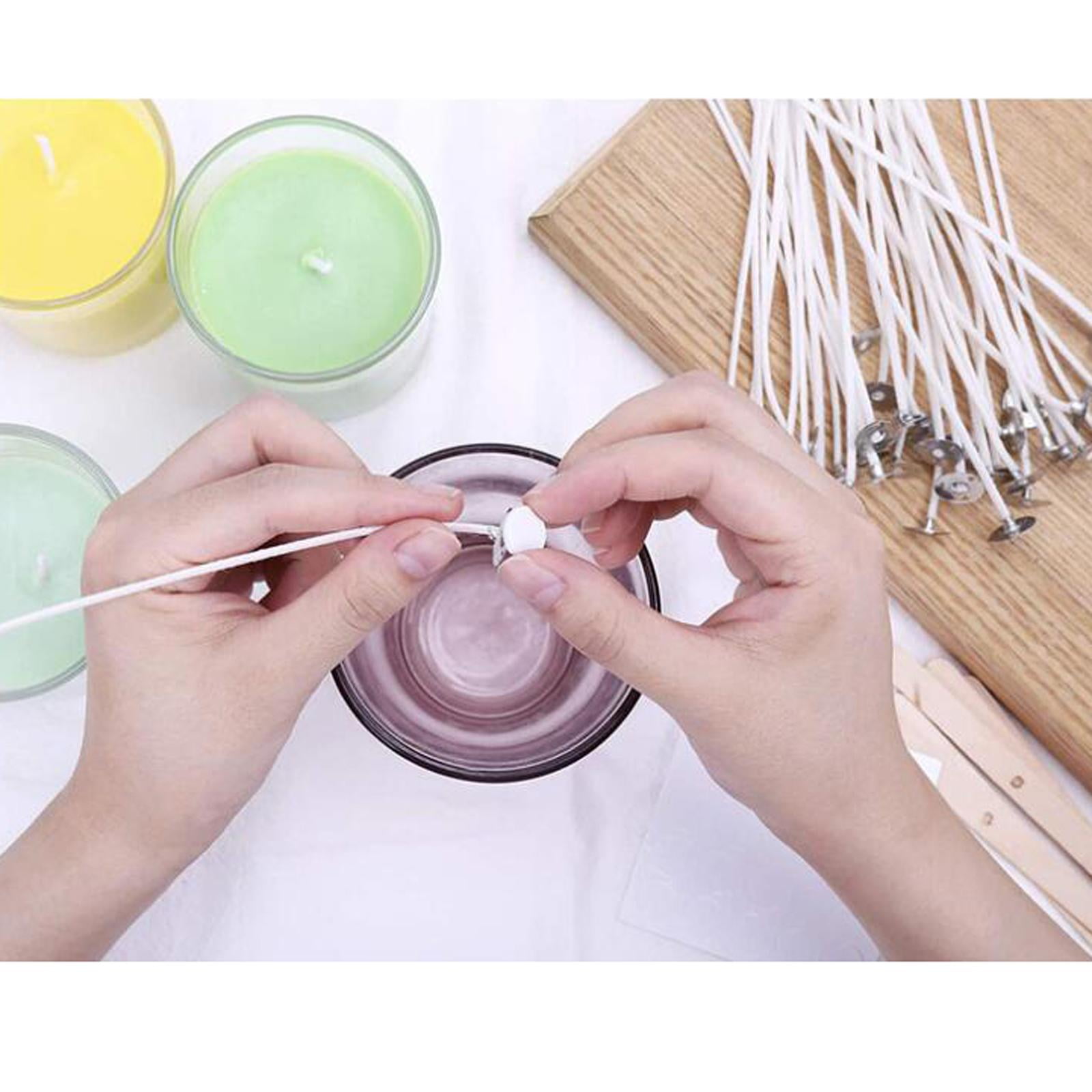 GUOOL DIY Candle Making Kit with 1 piece Melting Pouring Pot, 100PCS Candle Wicks, 100PCS Candle Wicks Sticker, 1 piece Spoon, 10PCS Wicks Holders Making Candles