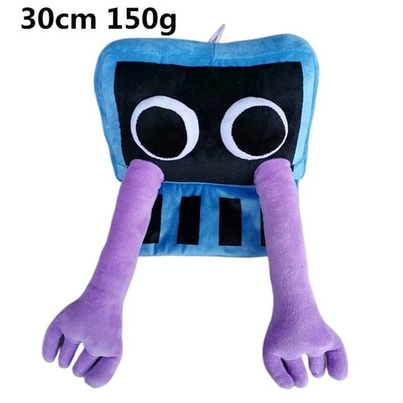 Rainbow Friends Cyan Boxy 11.8" Plush Toy, Soft Stuffed Doll Inspired by the Roblox Horror Game