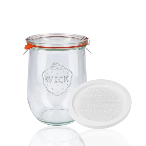 Frasco de vidrio WECK 1060 ml hermético tipo tulipán con tapa