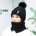 thumbnail image 5 of Tittly Winter Hats Beanie Velvet Hat Hat Woolen Letter Two- Cute Ladies Plus Knitted Warm B-Mark Baseball Caps Skull Caps Hats for Women A 22x17, 5 of 5