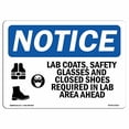 thumbnail image 2 of SignMission OS-NS-D-35-L-13913 OSHA Notice Sign - Lab Coats, Safety Glasses & Closed Shoes with Symbol, 2 of 4