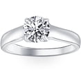 thumbnail image 2 of Silvago Jewel 1 Ct Round Cut Diamond Rings - 14K White Gold Plated Rings for Her - Beautiful Engagement Ring for Her - Women's Jewellery Anniversary Silver Rings - Simple Engagement Wedding Ring, 2 of 3