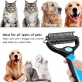 thumbnail image 3 of Cepillo azul para perros, cepillo para gatos, peine profesional para desenredar perros y cepillo para perros de pelo largo, rastrillo de aseo para perros y gatos para eliminar el subpelo de las mascot, 3 of 5