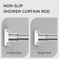 thumbnail image 2 of Tension Shower Curtain Rod - Shower Rod Tension Mounted No Drill Shower Curtain Rods Spring Tension Rod Adjustable Tension Curtain Rod for Windows Bathroom, 2 of 6