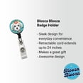 thumbnail image 2 of Maltipoo Head Floral Motif Blue Dog Retractable Reel ID Badge Key Card Name Tag Holder with Clip, 2 of 7