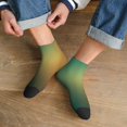 thumbnail image 3 of Fuzoiu Orange To Teal Gradient Print Adult Socks, Crew Moisture-wicking Socks, Unisex Cushion Crew Socks,Casual Sports Ankle Socks, 3 of 7