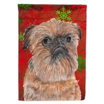 Carolines Treasures SC9586-FLAG-PARENT Brussels Griffon Red Snowflake Christmas Flag multicolor