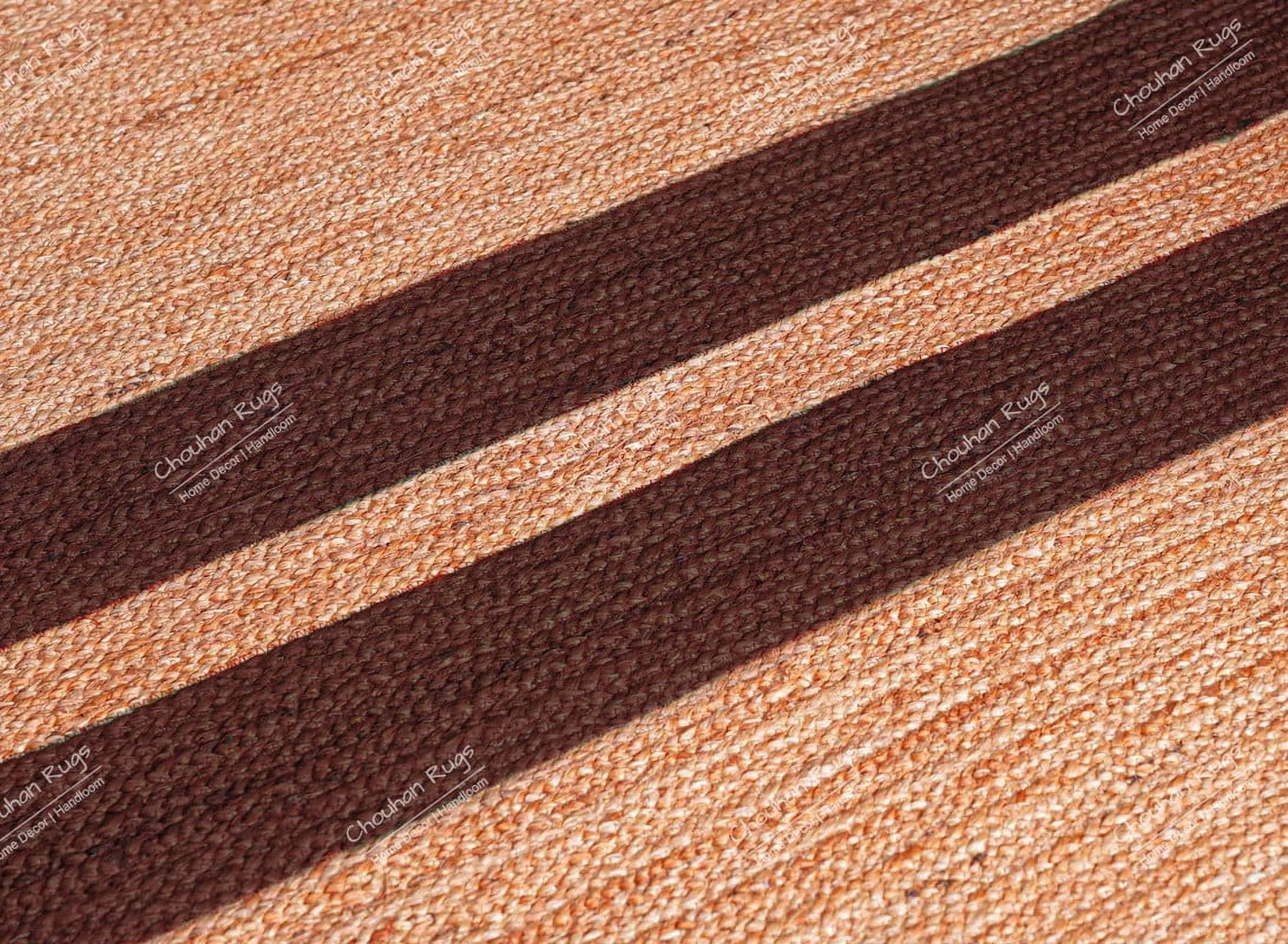 Chouhan Rugs Natural Jute Brown Lined Rug Bohemian Rug Decor Rug Handwoven Rug Custom Rug Decorative Rug