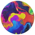 thumbnail image 3 of Color Vortex Tie Dyeing Floral Medallion Round Rug - Small Round Area Rug, Soft Non-Slip Machine Washable Bedroom Mat Indoor Accent Entry Carpet for Office Desk Dorm Hallway, 3 of 7
