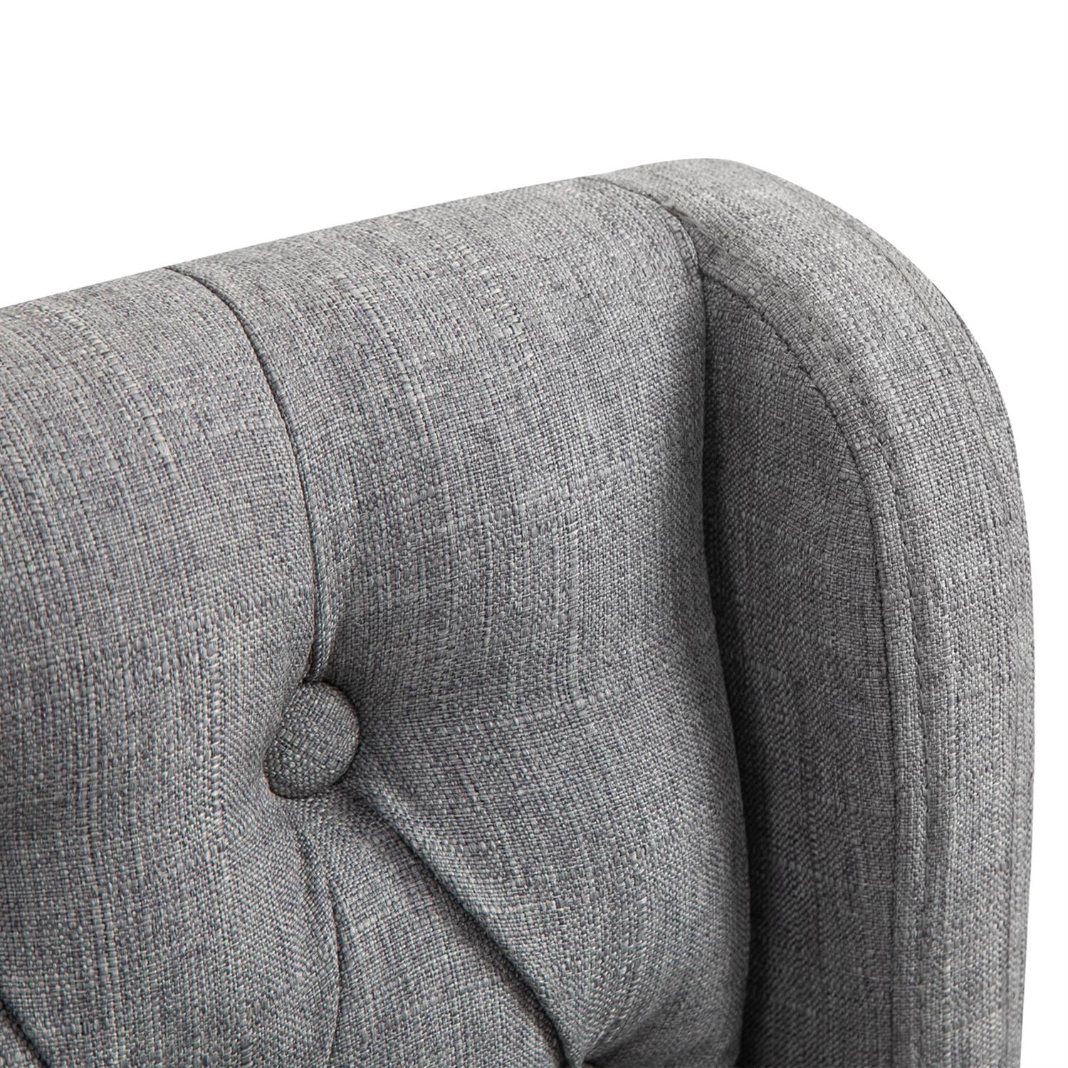 Demi Bonn 26" Counter Height Stools with Wingback & Upholstered Seat for Bar & Kitchen Use, Stylish & Comfy with Rubber Wood Frames, Gray