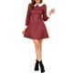thumbnail image 1 of Vestido de línea A de cuadros rojo con cuello Peter Pan de contraste de manga larga para mujer INSPIRE CHIC XL, 1 of 1