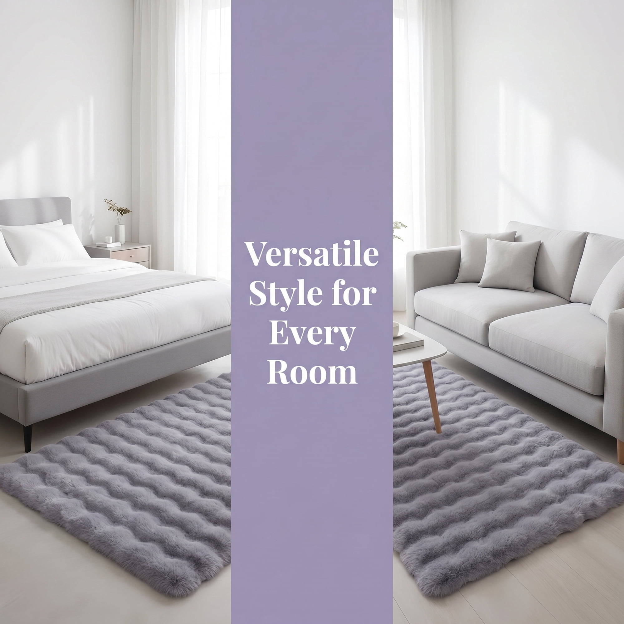Unique Bargains Geometric Absorbent Shaggy Area Rug Non-Slip Plush Carpet 32" x 20" Gray
