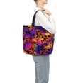 thumbnail image 3 of Sigee Skull Print Large Capacity Zippered Tote Bag - Durable, Stylish and Versatile for Everyday Use, 3 of 9