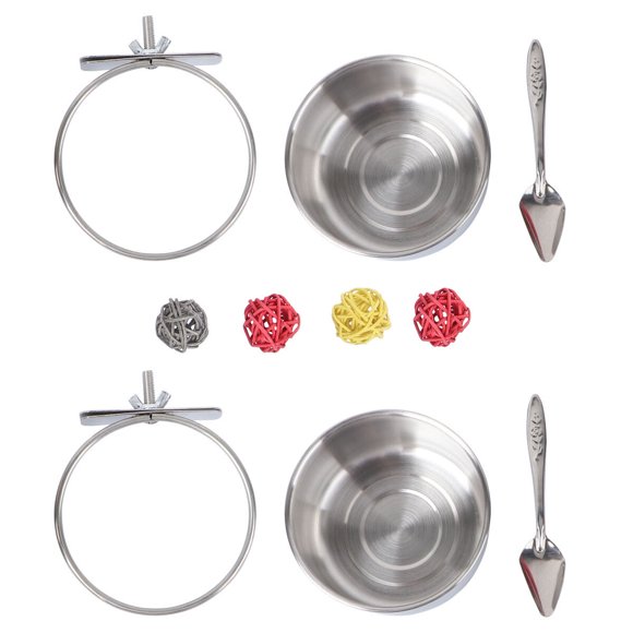 unbranded 8Ud Para Alimentación De Loro Inoxidable Con Y Accesorios Duraderos