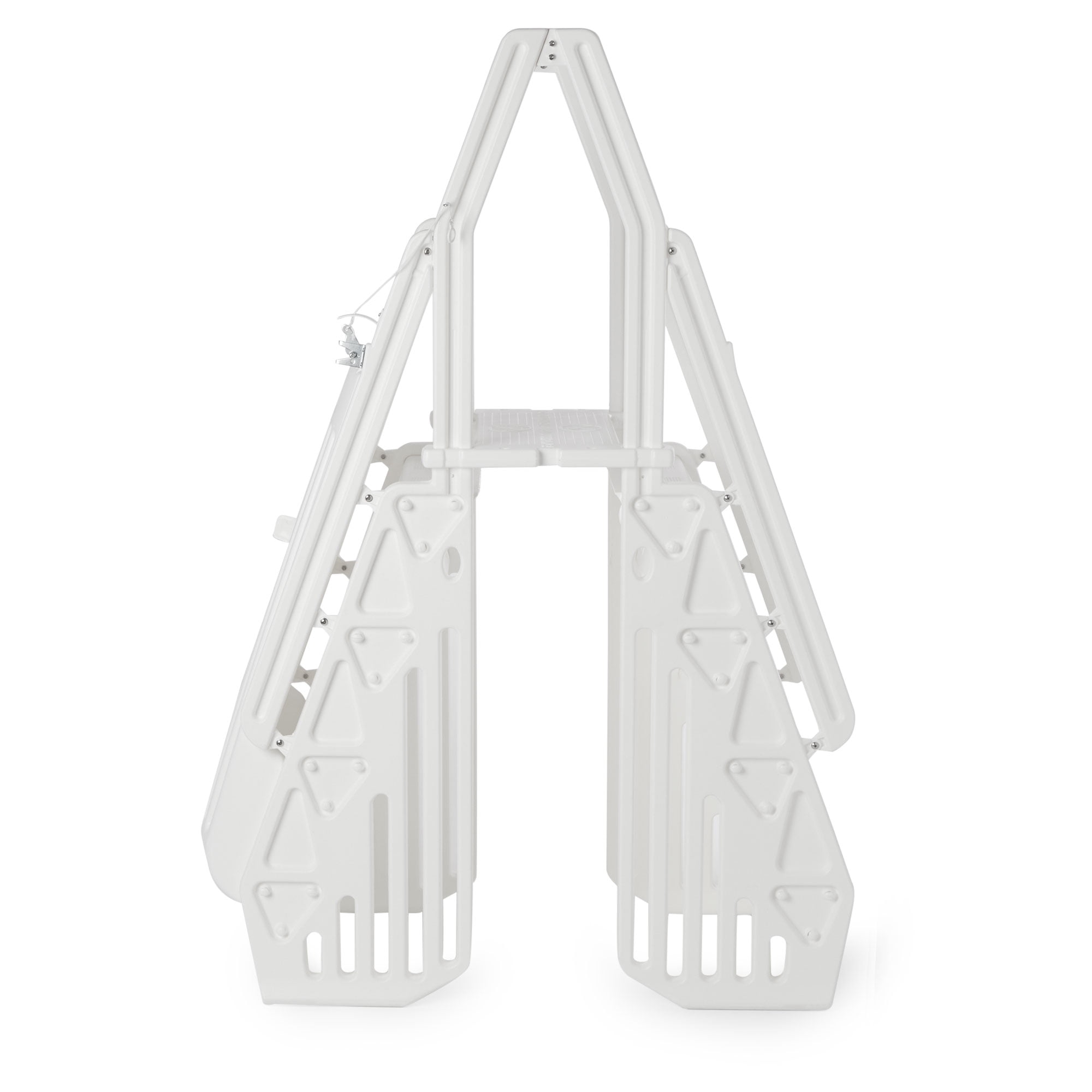 Vinyl Works AF Adjustable 24" Gated Entry Above Ground Pool Ladder, White