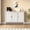 Grayish-White, variant on Heynemo 2-Door Buffet Cabinet with Storage, Bohemian Sideboard with Adjustable Shelves, Wood Credenza Cabinet for Bedroom, Living Room, Dining Room, Hallway