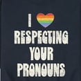 thumbnail image 3 of Instant Message - I Love Respecting Your Pronouns - Men's Crew Neck Fleece Pullover, 3 of 6